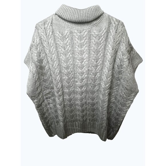 Splendid Abbott Short Sleeve Sweater Gray Cable Knit Pattern Turtleneck Large - Picture 13 of 16